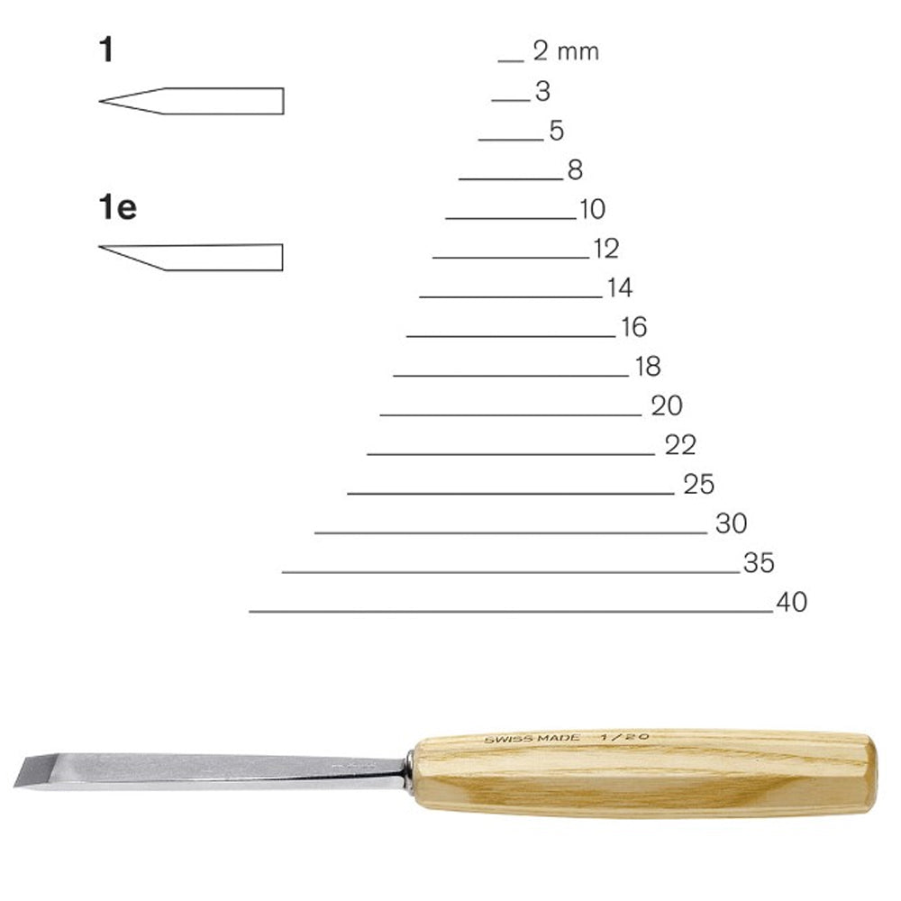 Straight Gouges N°1E - Pfeil. Swiss Made.