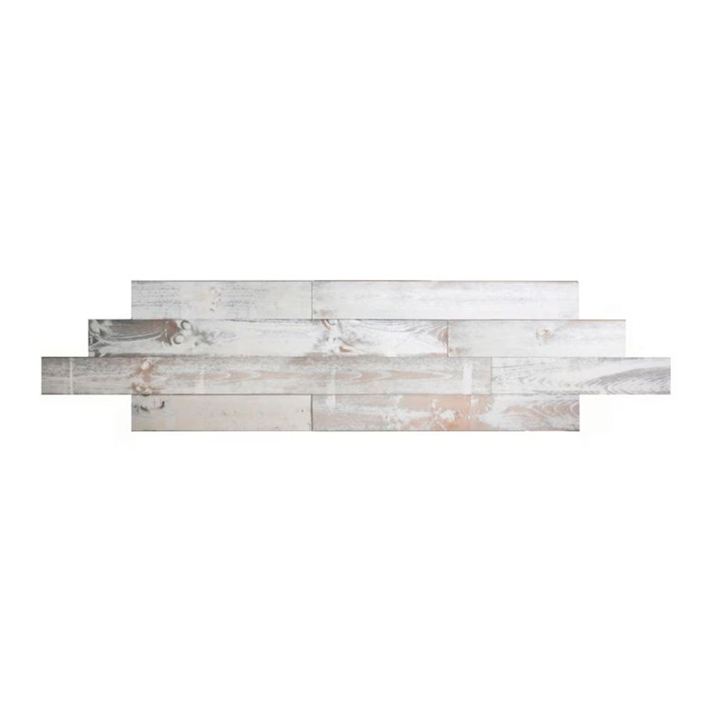 2D Barnwood Tongue & Groove Wall Panelling white pine stainless steel white finish - Interbois