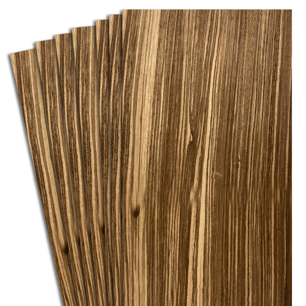 Coupon de placage en zébrano 4,5’’ à 7,5’’ x 12’’ (3 p.c.)
