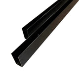 Set of 2 black U-channels - 3/4" x 1 1/2" x 72"