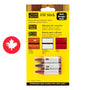 Bâtonnets de retouche rouge pour réparer rayures et joints sur bois, emballage jaune