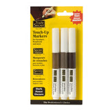 Ensemble de trois marqueurs de retouche bois foncé pour meubles, boiseries, planchers.