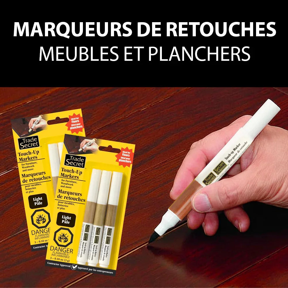 Marqueur de retouche pour bois, réparation des meubles et planchers en bois, usage facile.