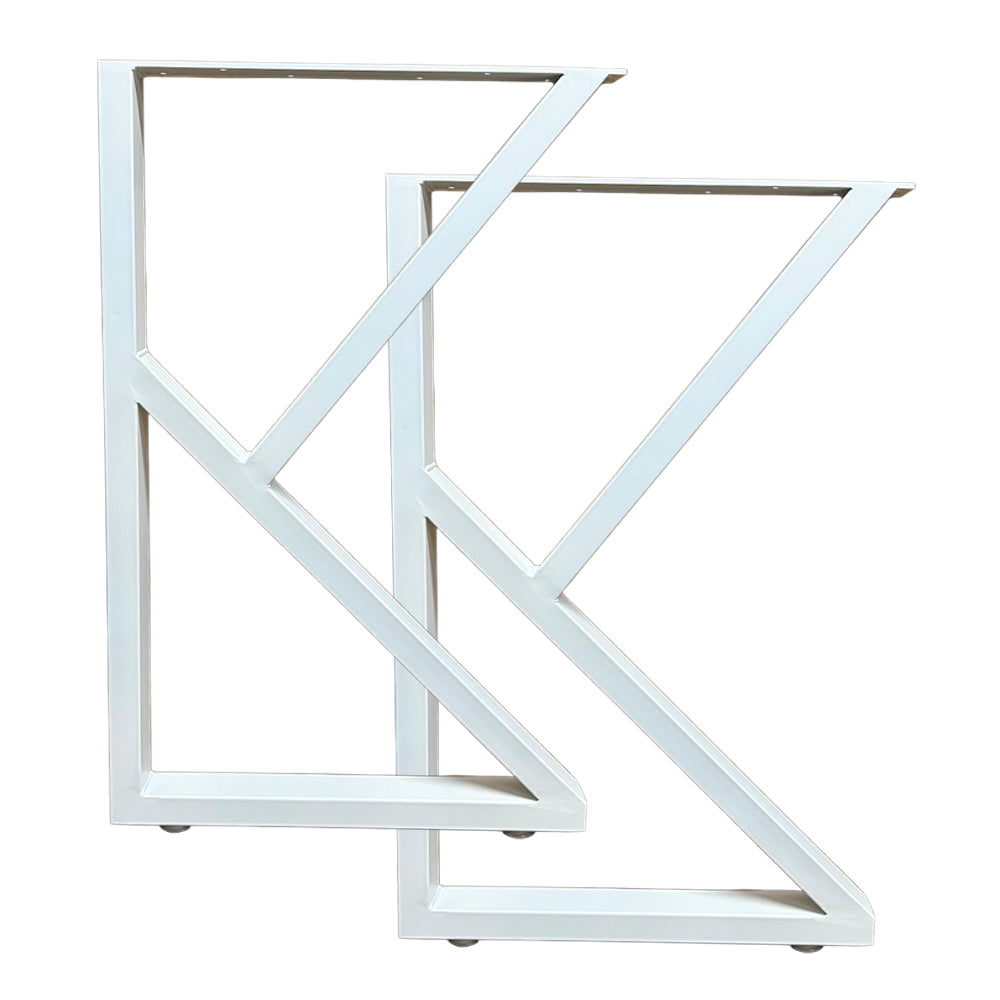 Pied de table de bureau en K Blanc Mat 28" x 18’’ - Lignum