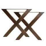 Ensemble de pieds de table style croix de 29‘’ Noir Cuivré - Lignum