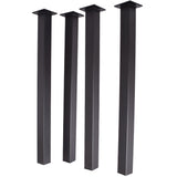 Ensemble de 4 pattes carrées noir 29''