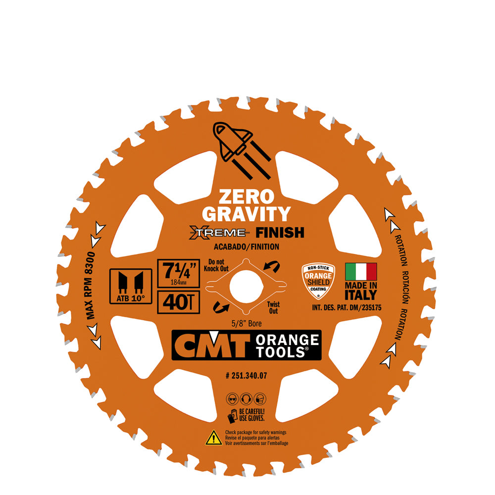 Zero Gravity Finishing Blade 7 1/4’’ x 40d - CMT