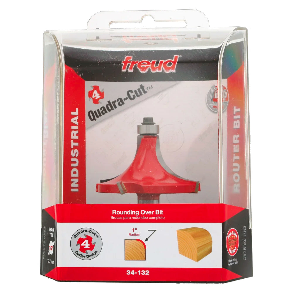 1" Quadra-Cut Radius Rounding Over Bit #34-132Q - Freud
