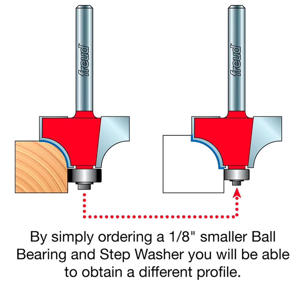 1" Quadra-Cut Radius Rounding Over Bit #34-132Q - Freud