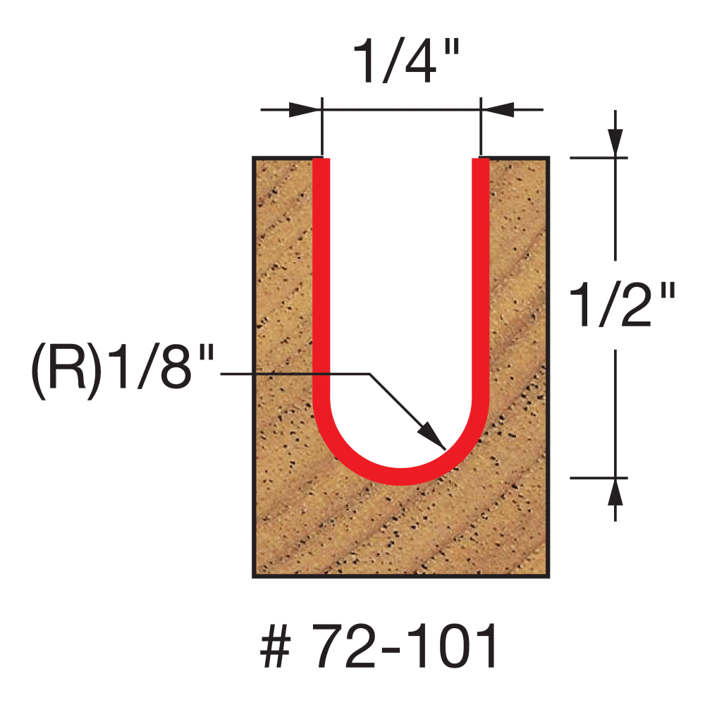 #72-101 Up Cut Spiral Ball Nose router bit