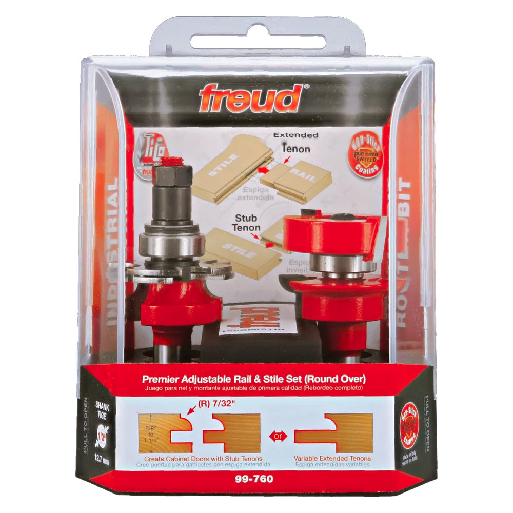 Adjustable Rail & Stile Bit - Round Over #99-760 - Freud