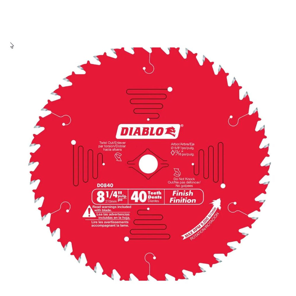 Lame de finition 8 1/4" x 40d D0840 - Diablo