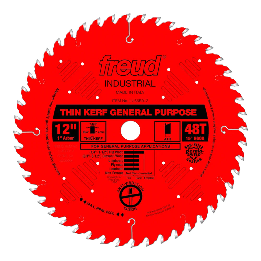 Lame de coupe transversale teflon 12" x 48d LU86R012 - Freud