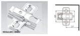 Ensemble de 2 pentures porte euro clip-on 45°