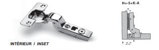 2 X 100° int. absorb. euro clip-on door hinge