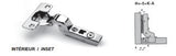 2 X 100° int. absorb. euro clip-on door hinge