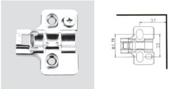 Set of 2 hinges for Lazy Susan