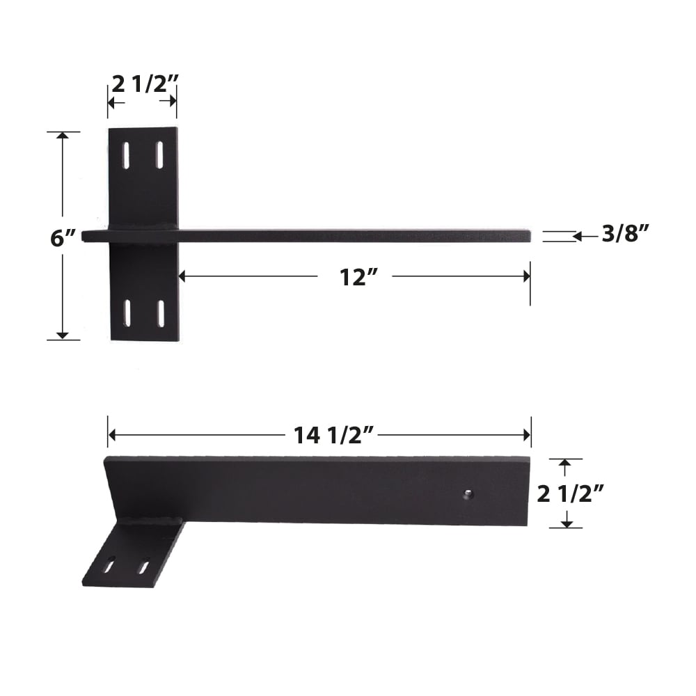 Floating shelf and countertop wall bracket