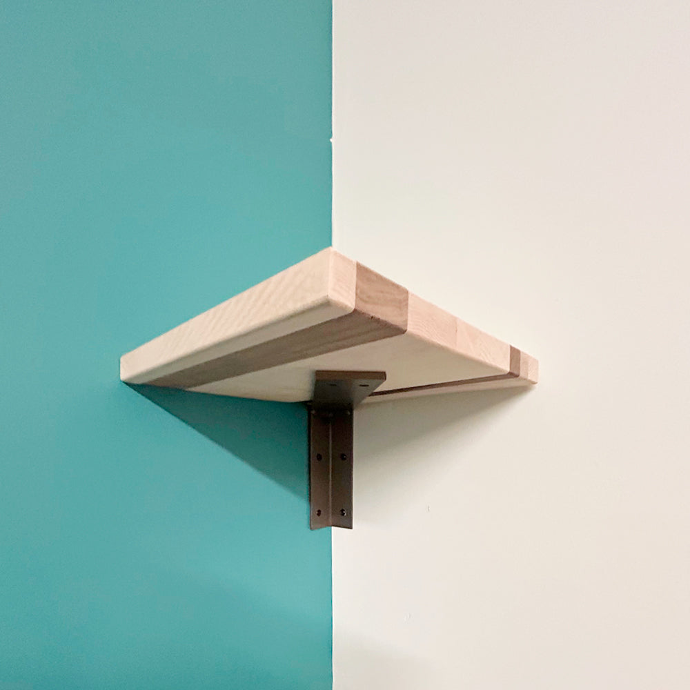 Corner floating shelf bracket antique nickel - Lignum