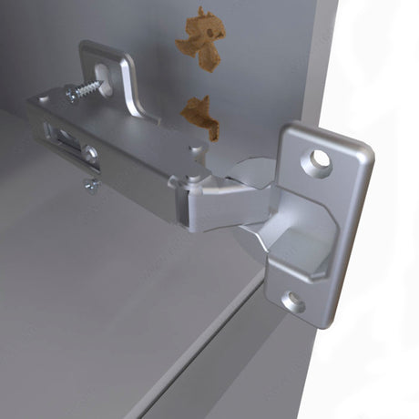Charnière de meuble en métal pour ébénisterie, fixation sur bois