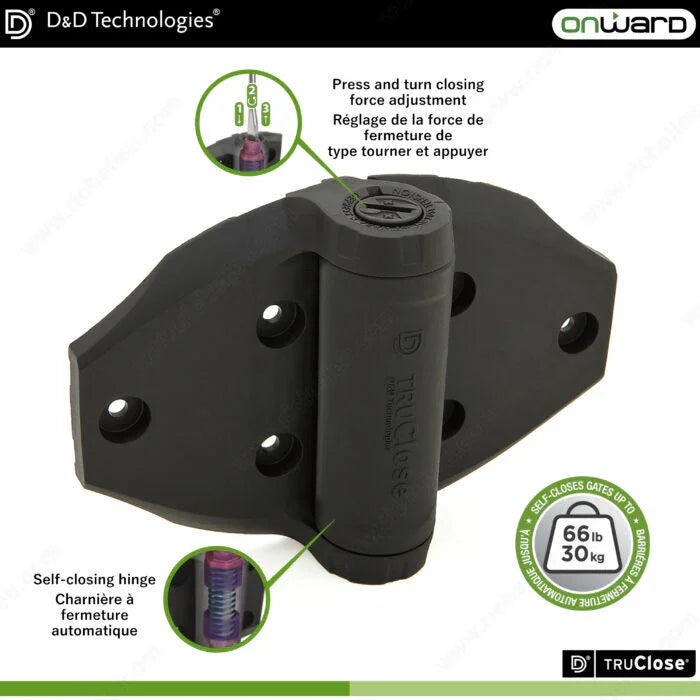 Charnière à fermeture automatique pour portillon en bois - D&D