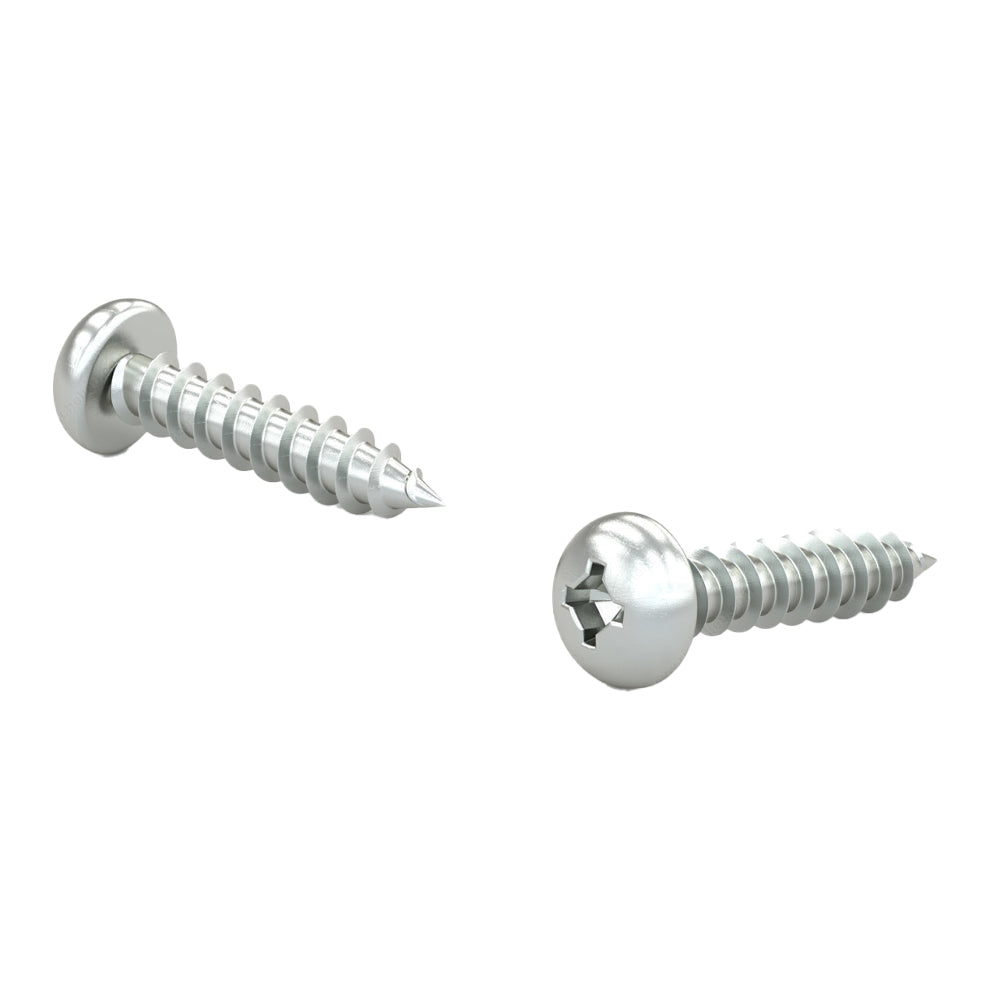 Zinc-plated metal screw, round head, square drive, 1/2'' x 8 self-tapping thread, 100 (box)