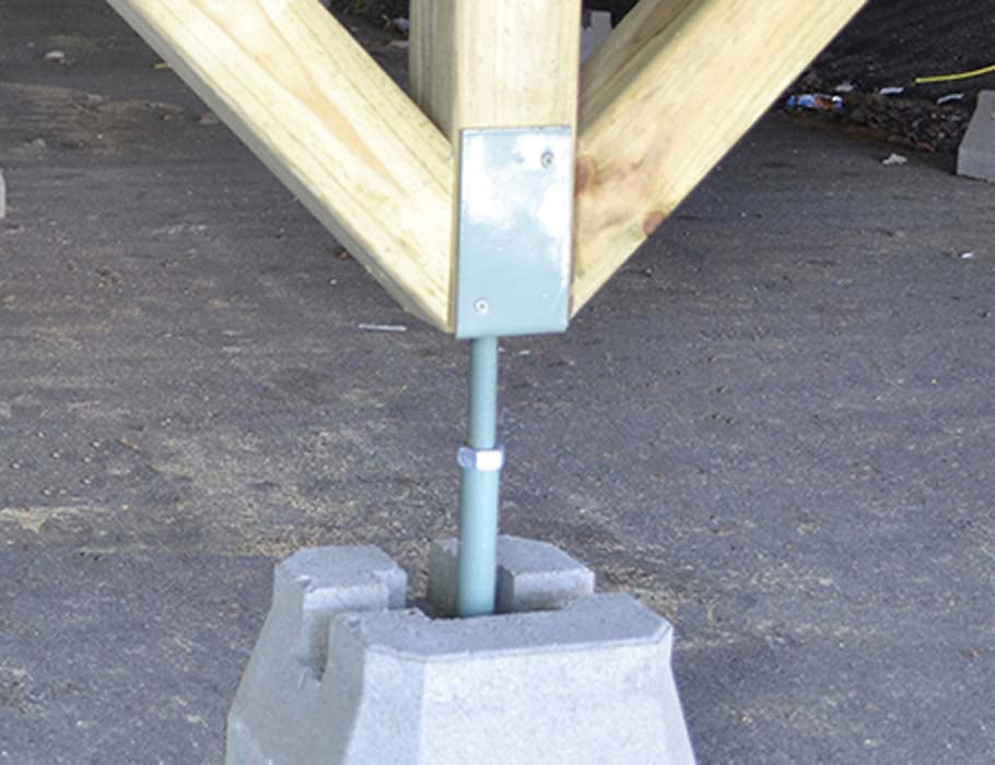 Support de patio ajustable 4"x4" noir, Pylex