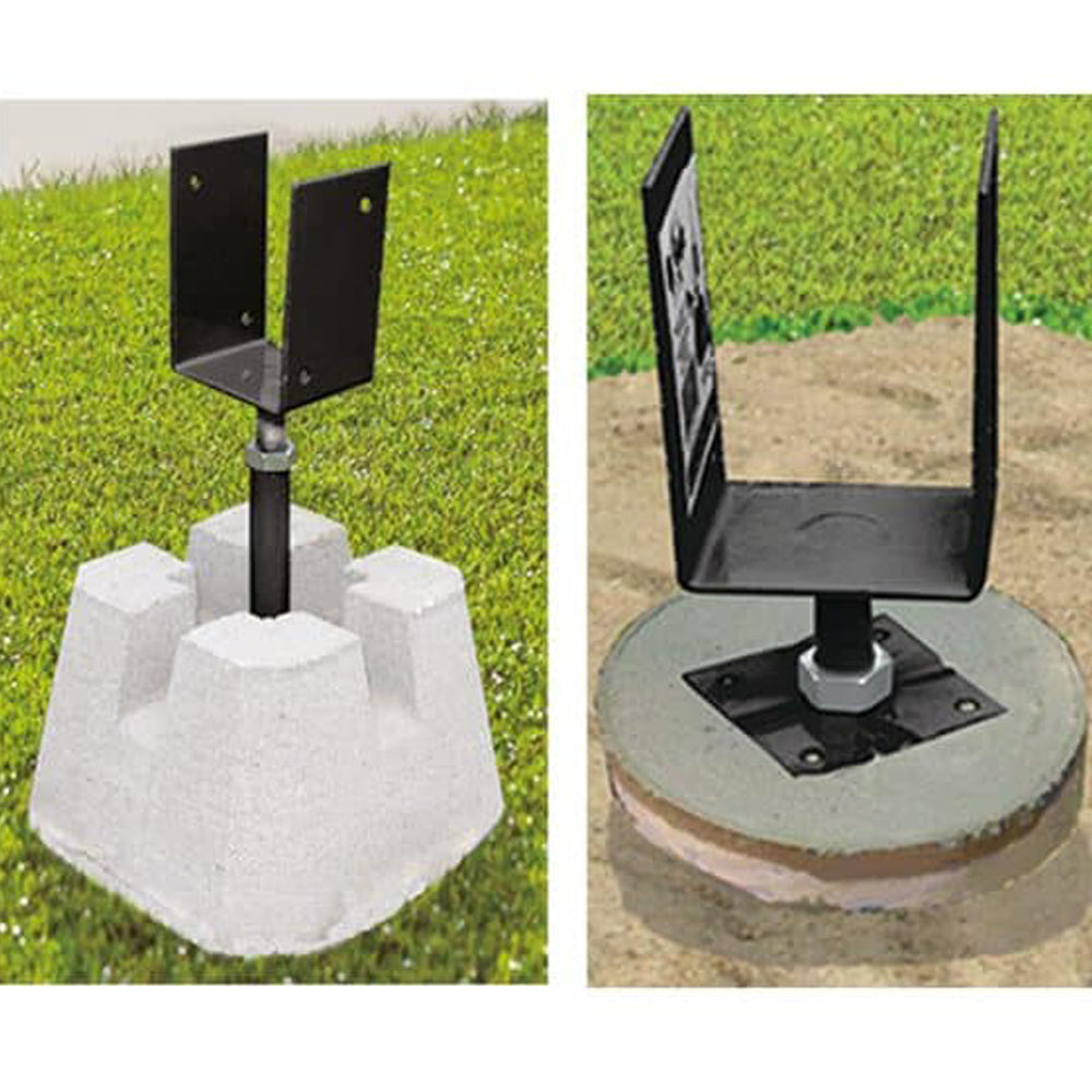Support de patio ajustable 4"x4" noir, Pylex