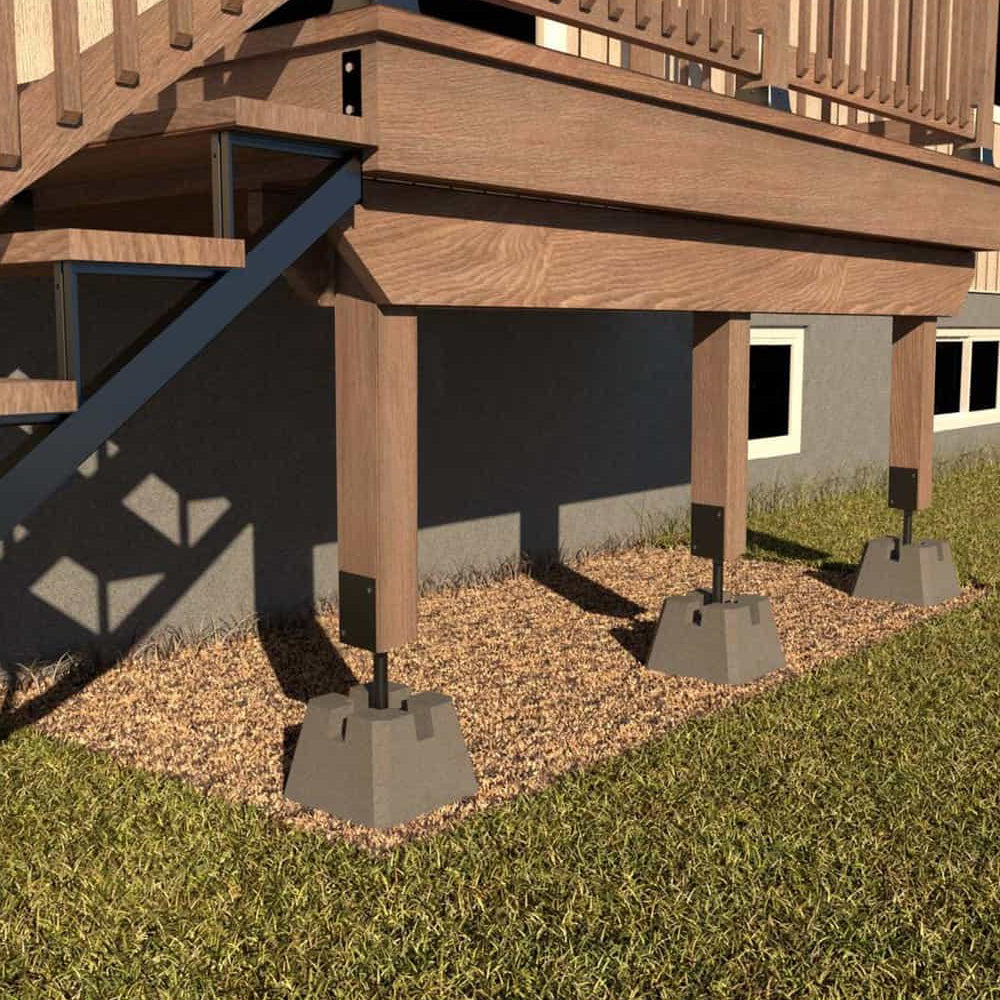 Support de patio ajustable 4"x4" noir, Pylex
