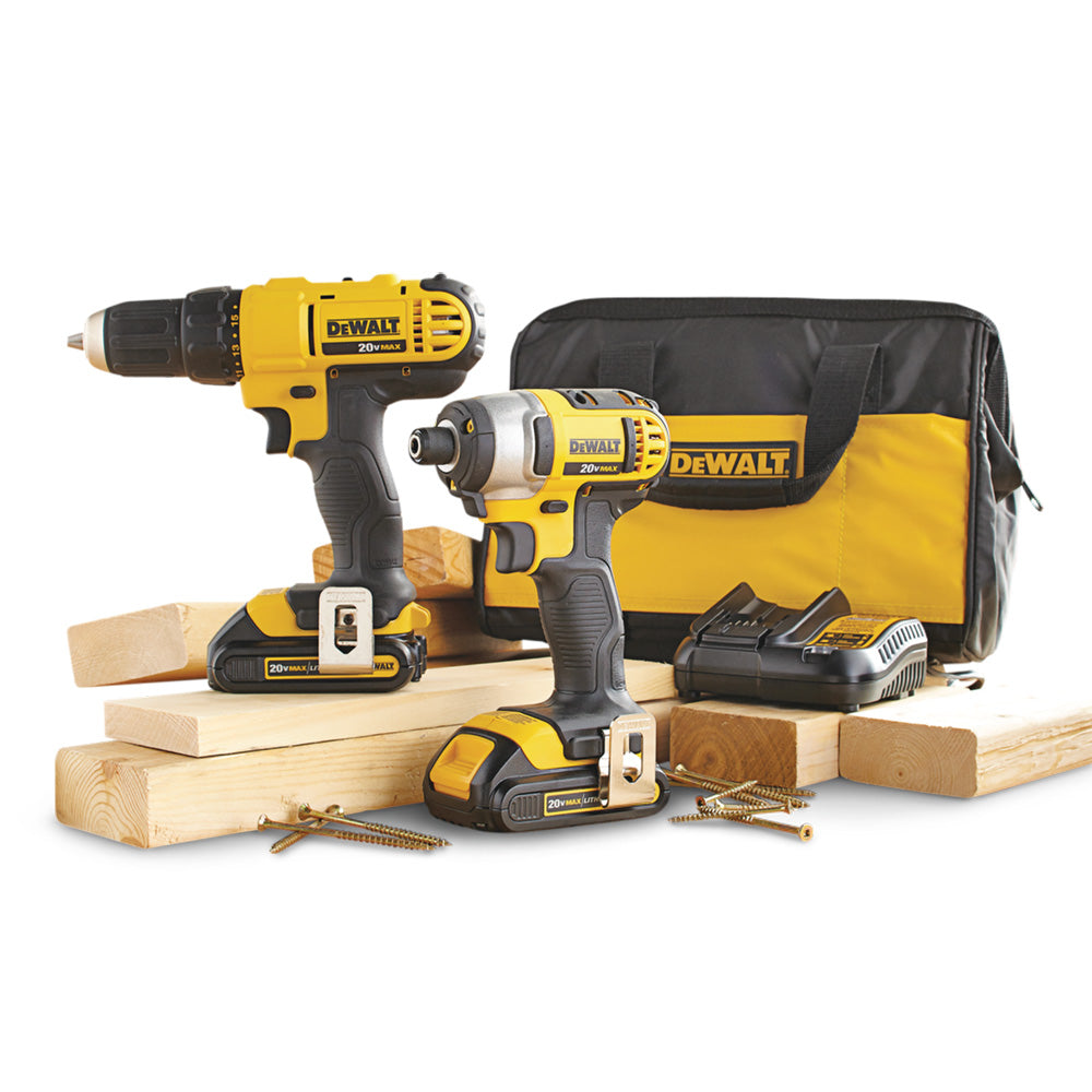 20V MAX Lithium Ion Drill Driver/Impact Driver Combo Kit (1.3 Ah)DCK240C2- DeWalt