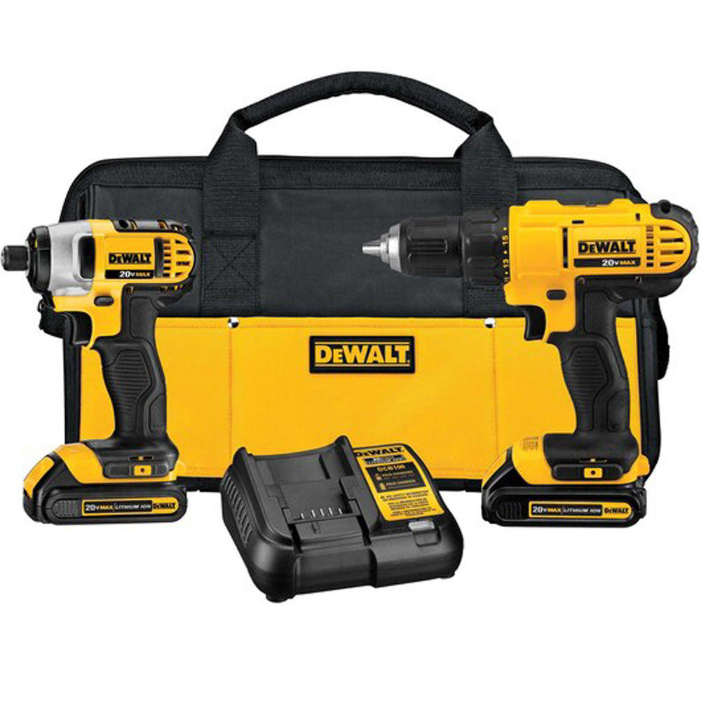 20V MAX Lithium Ion Drill Driver/Impact Driver Combo Kit (1.3 Ah)DCK240C2- DeWalt