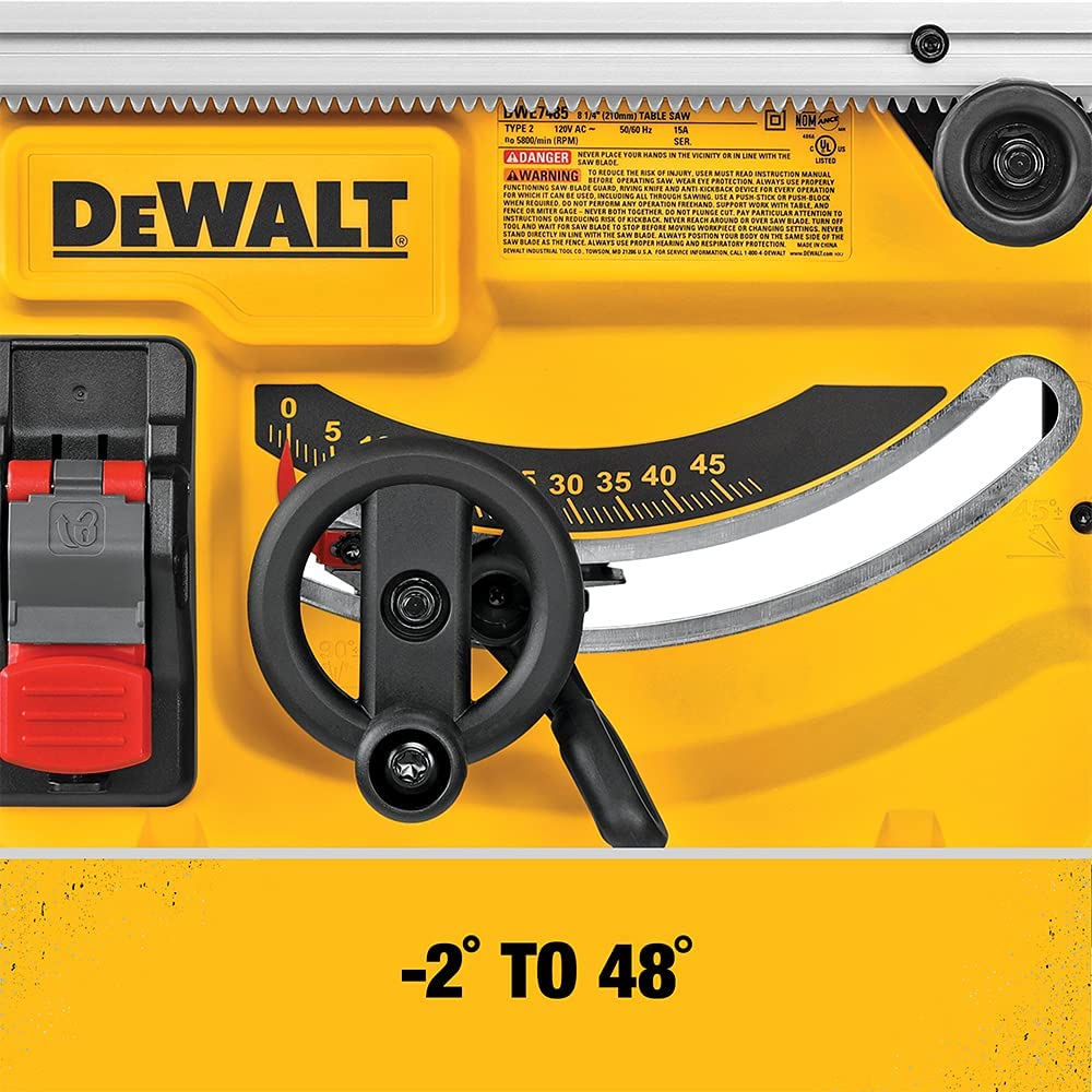 DEWALT DWE7475 8-1/4 in Compact Jobsite Table Saw
