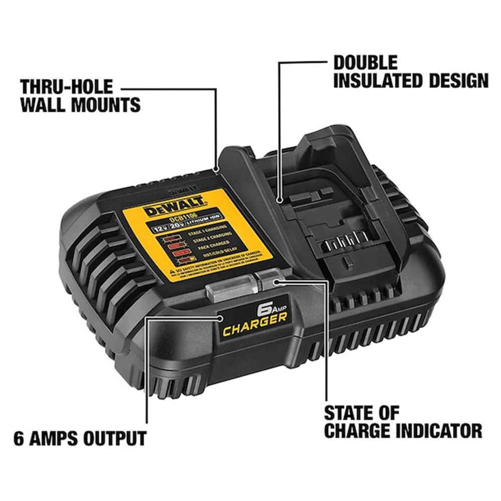 Battery & Charger Kit D20V/60V Max Flexvolt 6.0ah #DCB606C - Dewalt