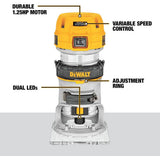 Toupie compacte à base fixe 1 ¼ cv - DeWalt