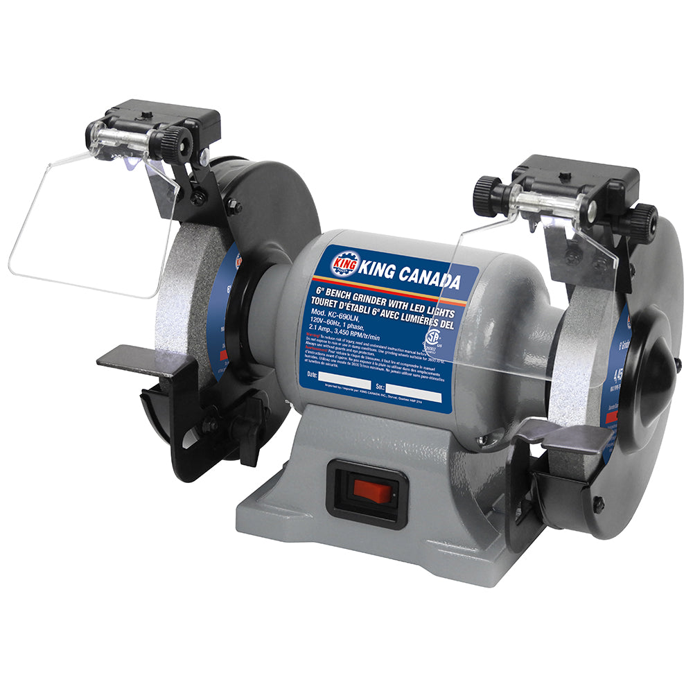 6’’ bench grinder w/led lights #kc-690ln - King