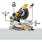 Scie a onglets double biseau coulissante 12’’ Dewalt #DWS779
