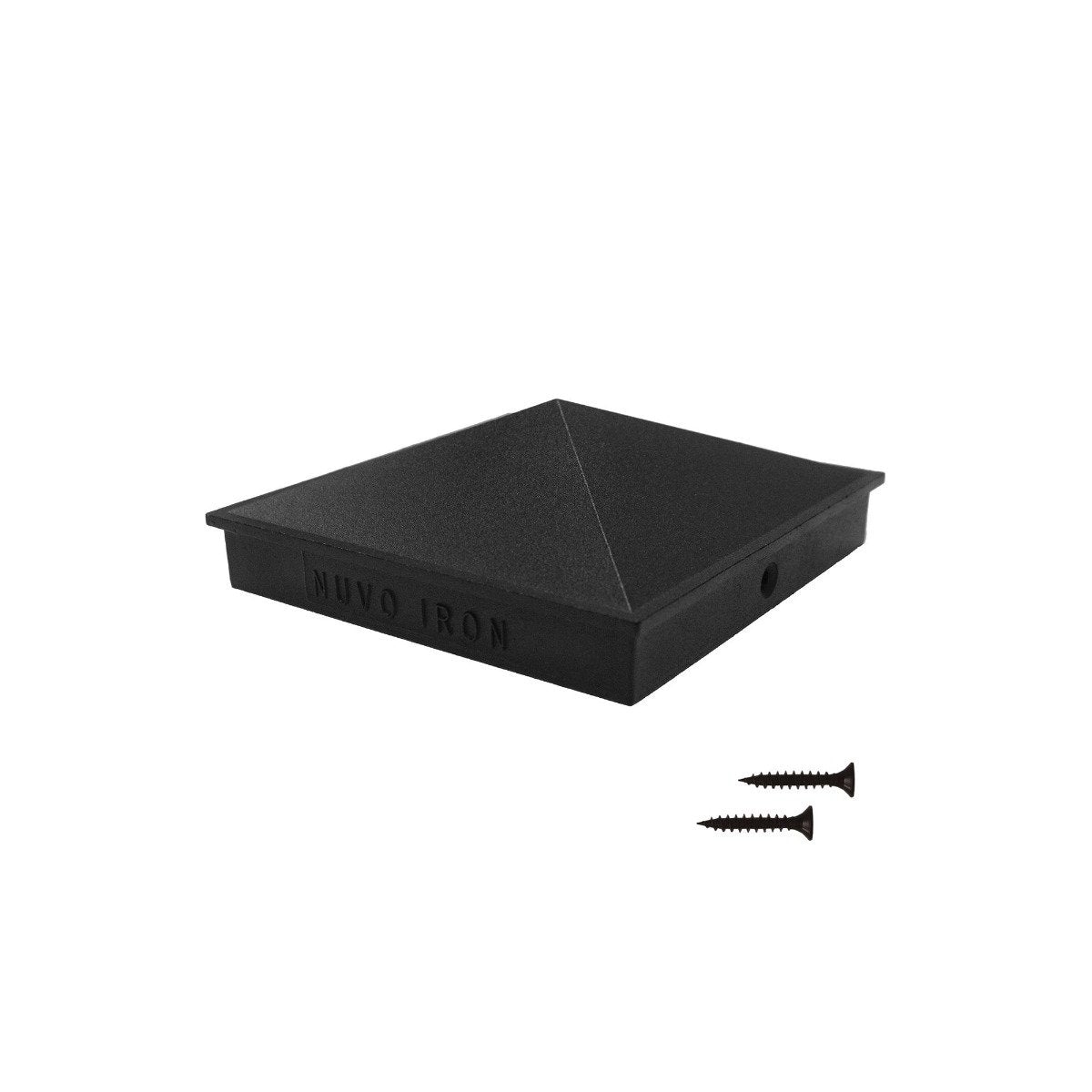 Black aluminum pyramid post cap - Nuvo iron