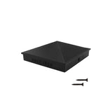 Black aluminum pyramid post cap - Nuvo iron