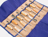 Set of 12 carving scissors with linen case - Pfeil. Swiss Made.