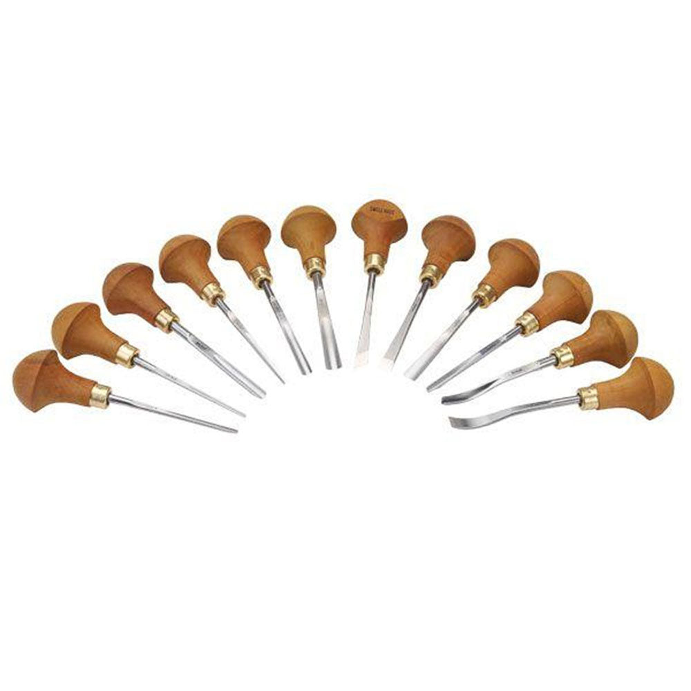 Set of 12 lino and wood engraving chisels series #L - Pfeil. Swiss Made.