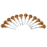 Set of 12 lino and wood engraving chisels series #L - Pfeil. Swiss Made.