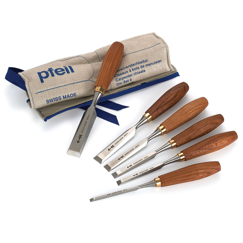 Ensemble de 6 ciseaux de menuisier - Pfeil. Fabriqué en Suisse.