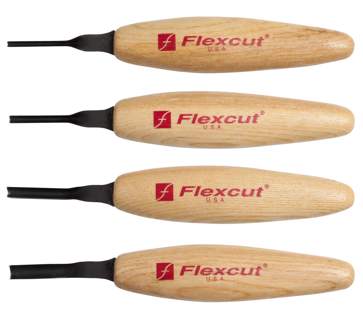 Set of 4 hollow “U” micro gouges MT500 - Flexcut