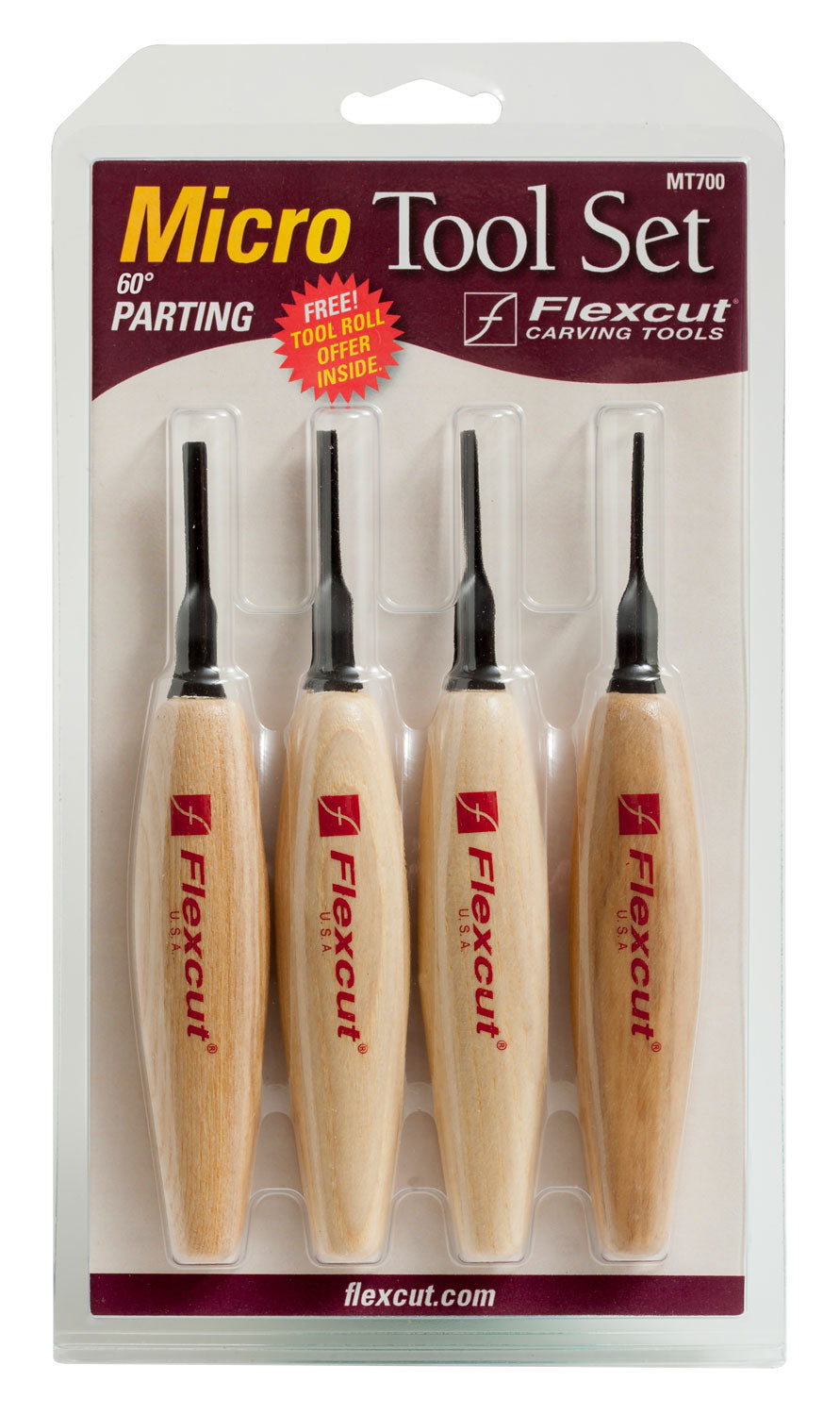  Set of 4 micro chisels 60 degrees MT700 - Flexcut