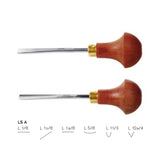 Set of 6 linoleum and wood engraving chisels, series #A - Pfeil. Swiss Made.