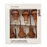 Set of 6 Linoleum and block cutters  #C - Pfeil. Swiss Made.