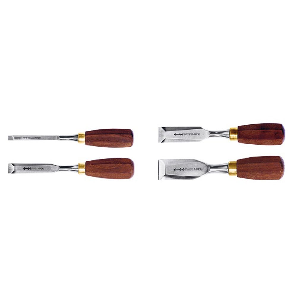 Set of 4 short carpenter's chisels - Pfeil. Swiss Made.
