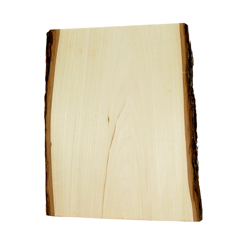 Basswood board with unique bark edge 5/8" x 11' x 13" à 16"