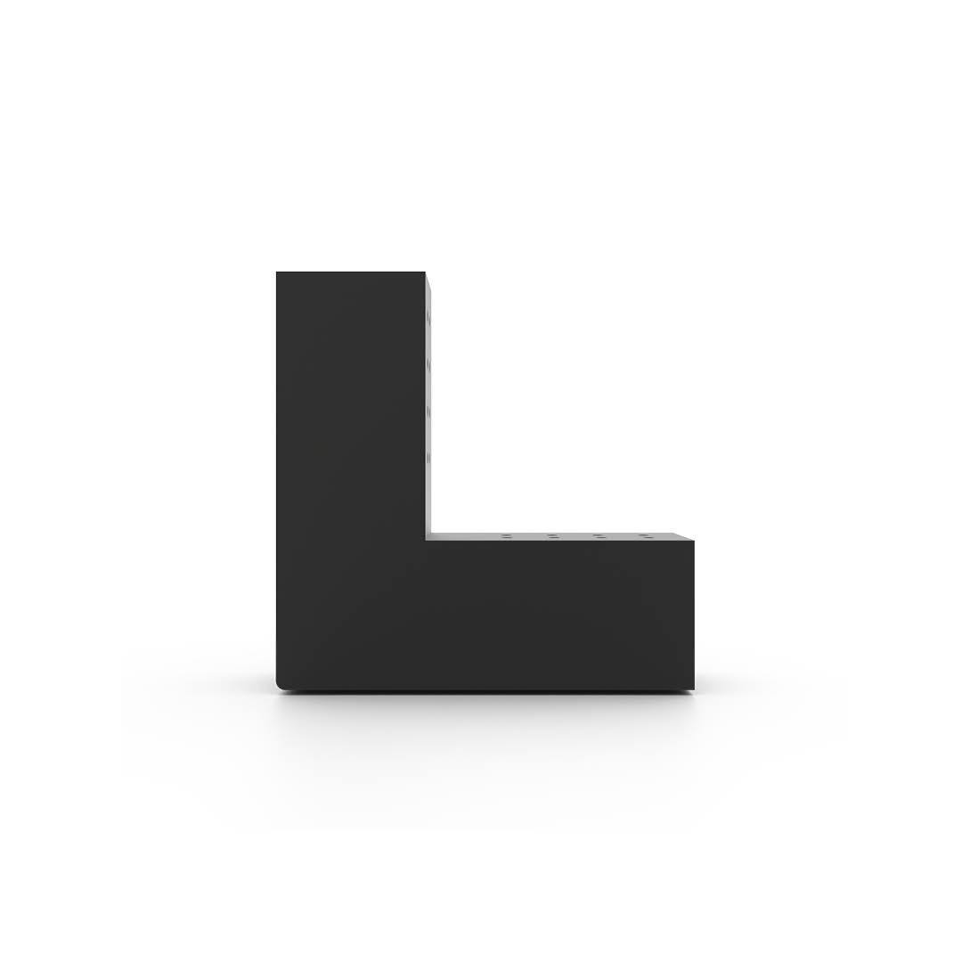 Support en L - 4" x 4" - Noir