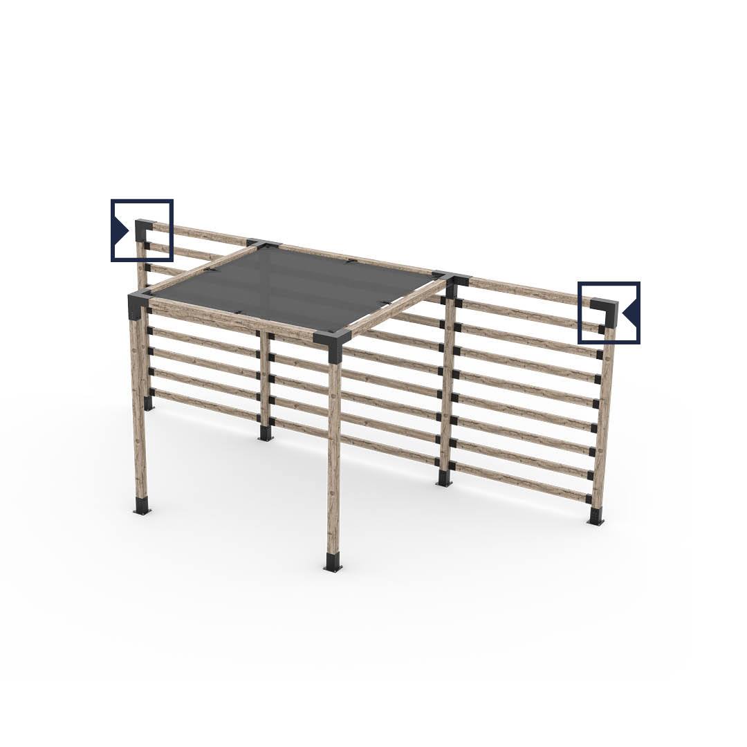 Support en L - 6" x 6" - Noir